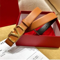 Hot Sale Valentino Original Leather VLOGO Belt V7473 Brown
