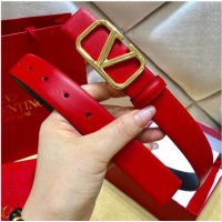 Buy Luxury Valentino Original Leather VLOGO Belt V7473 Red