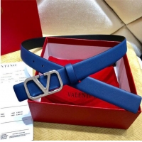 New Product Valentino Original Leather VLOGO Belt V7473 Blue