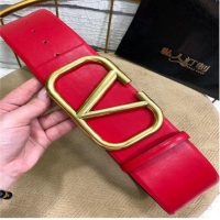 Luxury Hot Sell Valentino 7cm VLOGO Belt V7170 Red