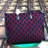 Newly Launched Gucci GG wool shopping bag 598169 Blue and red