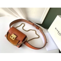 Top Grade GIVENCHY GV3 leather and suede mini bumbag 1127 brown