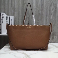 Fashion VALENTINO Origianl Leather Bag V2088 Brown