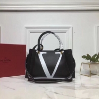 Unique Style VALENTINO Origianl Leather Bag V0099 Black