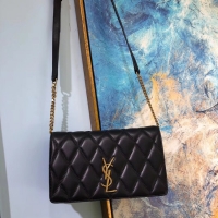 Classic SAINT LAURENT Angie quilted leather shoulder bag 568906 black