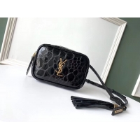 Luxury SAINT LAURENT leather shoulder bag 536650 black