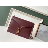 New Style SAINT LAURENT Cassandra leather shoulder bag 532750 Burgundy
