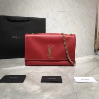 Low Price Yves Saint Laurent Double Skin Use Original Leather Shoulder Bag Y553804 Red
