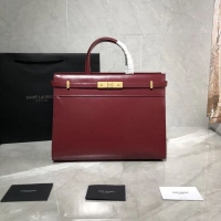 Discount Yves Saint Laurent Top Handle Bag Original Leather Y568702 Red