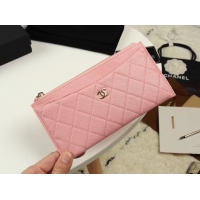 Good Looking Chanel Calfskin Leather & Gold-Tone Metal A84107 light pink