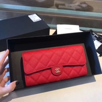 Grade Quality Chanel long flap wallet A80759 red