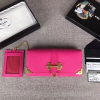 Good Product Prada Cahier Saffiano Leather Wallet Large 1MH132 rose