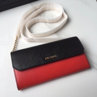Crafted Prada leather mini-bag 1DH002 red&black