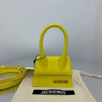 Well Crafted Jacquemus Leather Le Chiquito Micro Bag Croco Pattern J99314 Yellow
