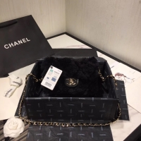 Purchase Chanel flap bag Wool sheepskin &Gold-Tone Metal AS1199 black