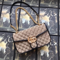 Fashion Gucci GG Marmont small shoulder bag 443497 black 