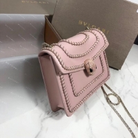 Luxury BVLGARI mini Shoulder Bag Calfskin Leather BG22889 pink