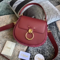 Lowest Price CHLOE Tess leather and suede cross-body bag 3S152 Burgundy