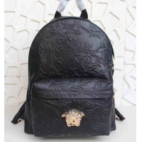 Top Quality Versace Original Embossed Medusa Head Backpack V1986 Black