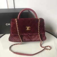 Popular Style Chanel flap bag with top handle A92991 Burgundy