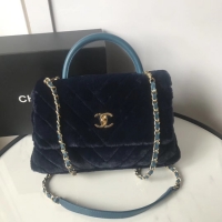 Popular Style Chanel flap bag with top handle A92991 Royal Blue