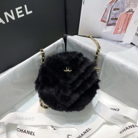New Discount Chanel Wool sheepskin & Gold-Tone Metal AP0366 black