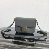 Spot Discount Prada Embleme Saffiano Leather Bag 1BD217 Grey
