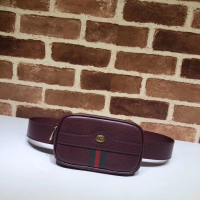 Specials Imitation Gucci GG Original Leather belt bag 519308 Burgundy