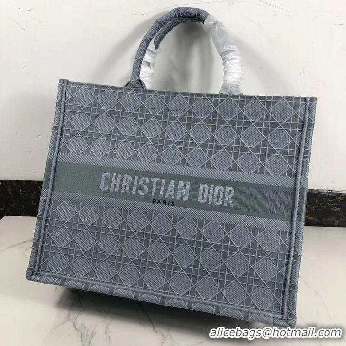 Affordable Price DIOR BOOK TOTE BAG IN EMBROIDERED CANVAS C1286 grey blue