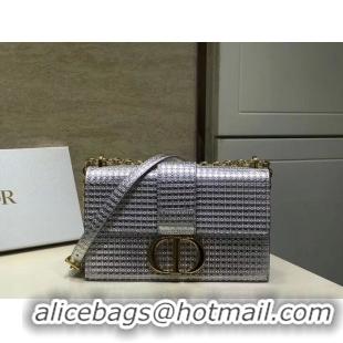 Shop Duplicate Dior 30 MONTAIGNE SMOOTH CALFSKIN FLAP BAG C9230 silvery