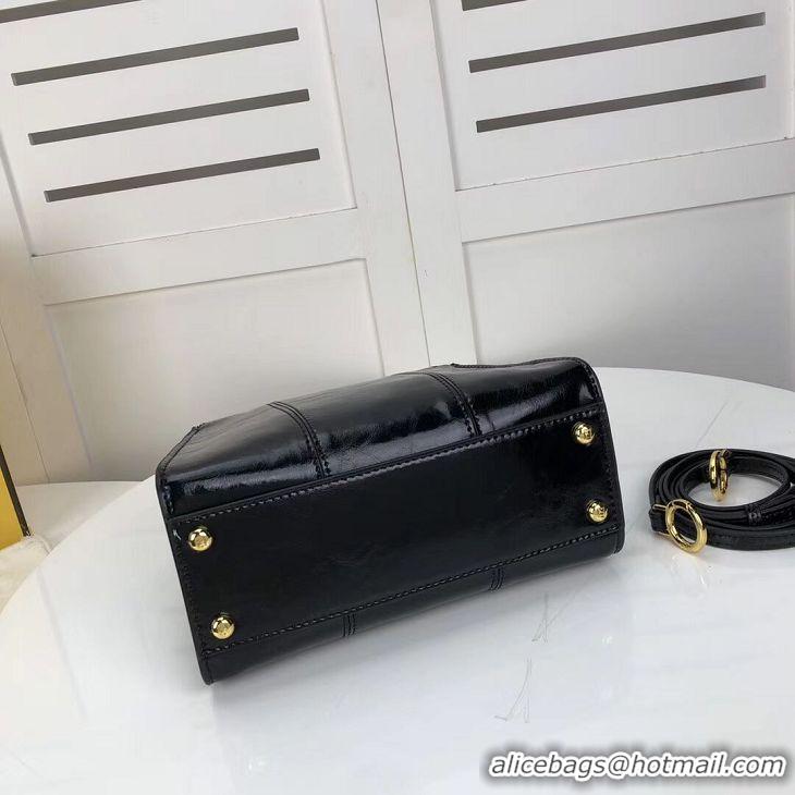 New Product FENDI PEEKABOO ICONIC MINI Black leather bag 8BN244