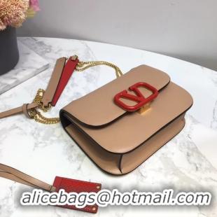 Shop Cheap VALENTINO VLOCK Origianl leather shoulder bag 2424 light pink