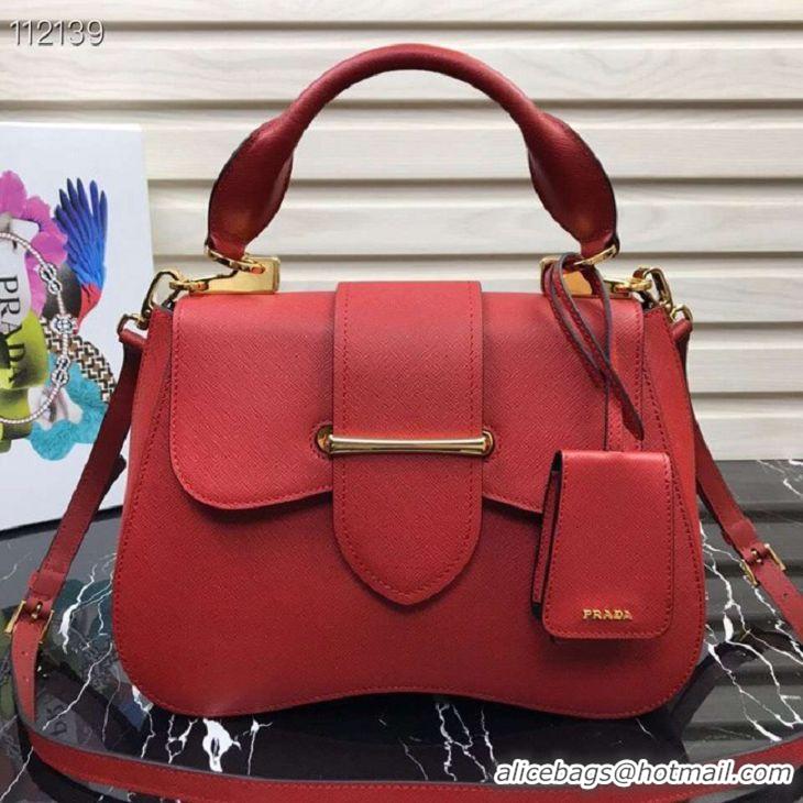 Most Popular Prada Embleme Saffiano leather bag 1BN005 red