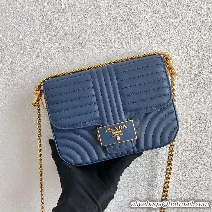 Unique Style Prada Diagramme leather shoulder bag 1BD217 blue