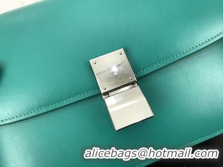 Inexpensive Celine Classic Box Flap Bag Original Calfskin Leather 3378 Blue
