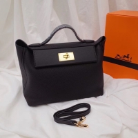 Good Quality Hermes Kelly togo Leather Tote Bag H2424 Black