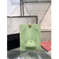 Pretty Style Expensive BVLGARI Shoulder Bag Calfskin Leather B288728 green