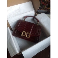 Discount Dolce & Gabbana Origianl Crocodile Leather Bag 4916E Burgundy