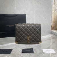 Luxury Classic SAINT LAURENT leather shoulder bag Y579607 grey