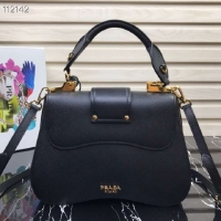 Chic Reproduction Prada Embleme Saffiano leather bag 1BN005 black