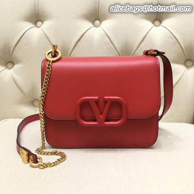 Good Looking VALENTINO VLOCK Origianl leather shoulder bag 0906 red