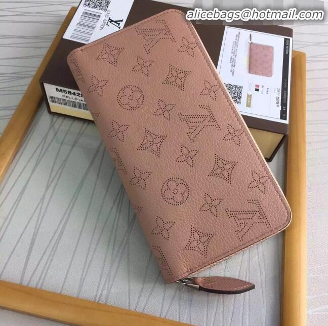 Free Shipping Discount Louis Vuitton Grained Mahina Leather Zippy Wallet M58429 Magnolia