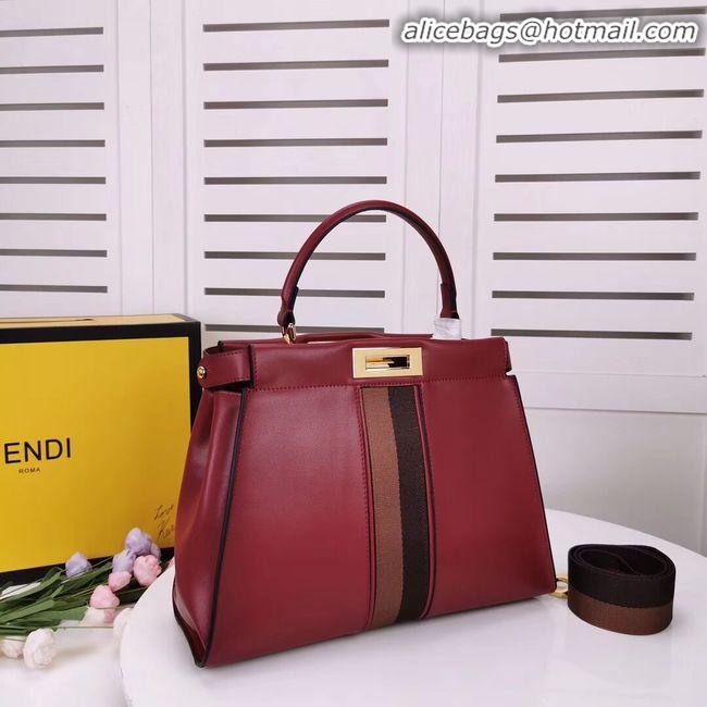 Imitation Bulk FENDI PEEKABOO ICONIC leather bag F0826 red