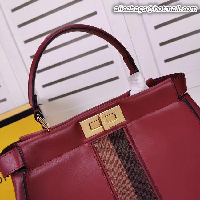 Imitation Bulk FENDI PEEKABOO ICONIC leather bag F0826 red