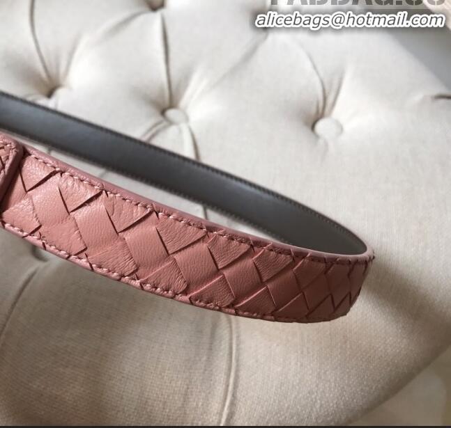 Promotional Bottega Veneta Intreccio Lambskin 25mm 25mm Belt with Square Buckle BV52039 Pink