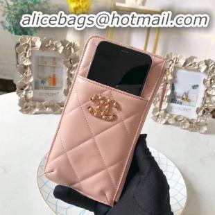 Fashion Ladies CHANEL 19 Mobile phone case Card Holder AP1182 pink