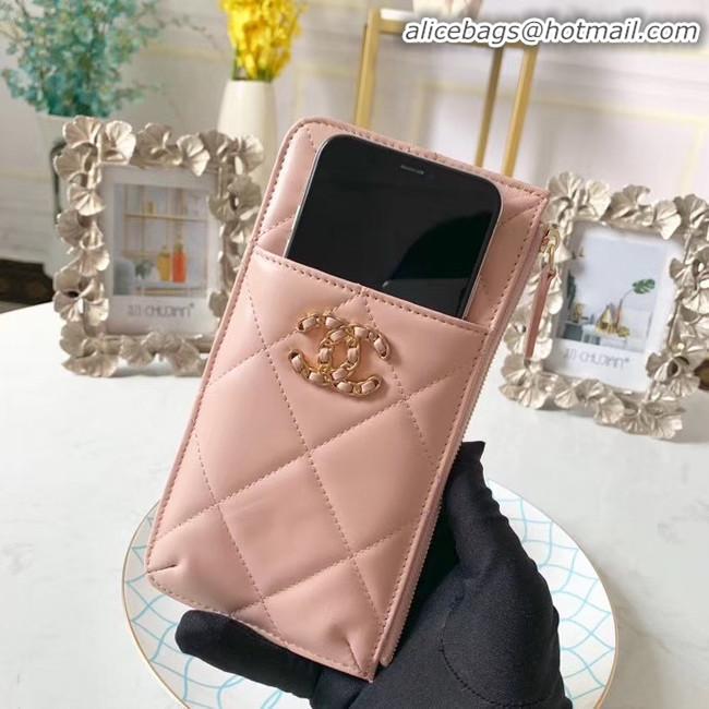 Fashion Ladies CHANEL 19 Mobile phone case Card Holder AP1182 pink