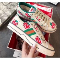Discount Gucci Disney Apple Sneakers G23104 White/Green/Red 2020