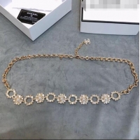 Stylish Promotion Chanel Crystal Pearl Chain Belt AB1836