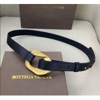Low Cost Bottega Veneta Leather Belt Width 25mm with Metal Framed Buckle BV10611 Black